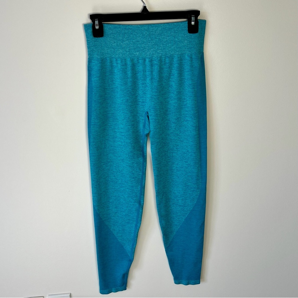 NWOT Victoria Secret PINK Light Blue Seamless Leggings Size Medium